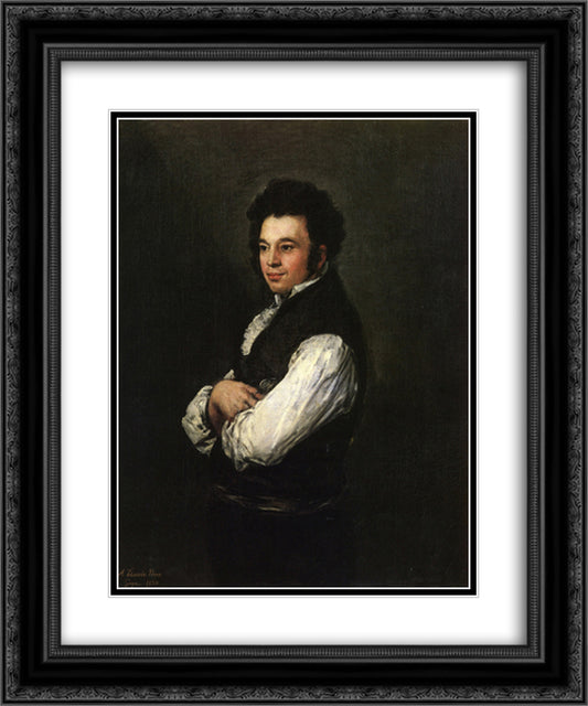 Tubercio Perez Cuervo 20x24 Black Ornate Wood Framed Art Print Poster with Double Matting by Goya, Francisco