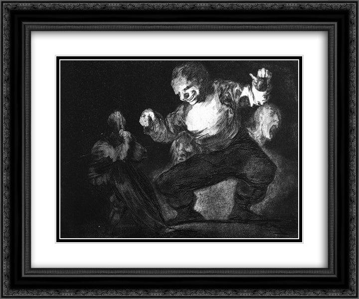 Twerp 24x20 Black Ornate Wood Framed Art Print Poster with Double Matting by Goya, Francisco