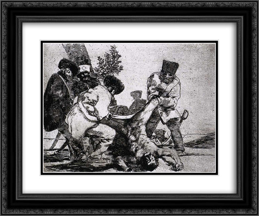What more can one do 24x20 Black Ornate Wood Framed Art Print Poster with Double Matting by Goya, Francisco