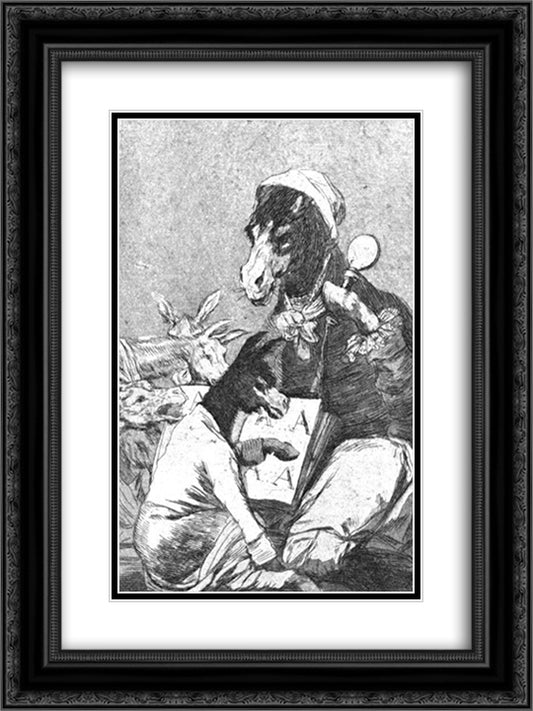Will the student be wiser 18x24 Black Ornate Wood Framed Art Print Poster with Double Matting by Goya, Francisco