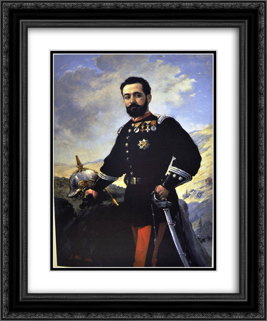 Coronel Francisco E. Contreras 20x24 Black Ornate Wood Framed Art Print Poster with Double Matting by Oller, Francisco