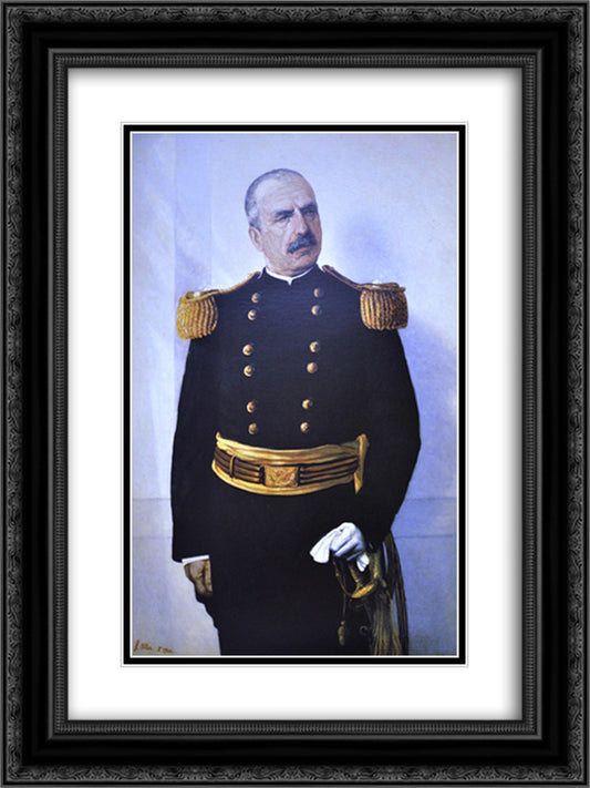 George W. Davis 18x24 Black Ornate Wood Framed Art Print Poster with Double Matting by Oller, Francisco