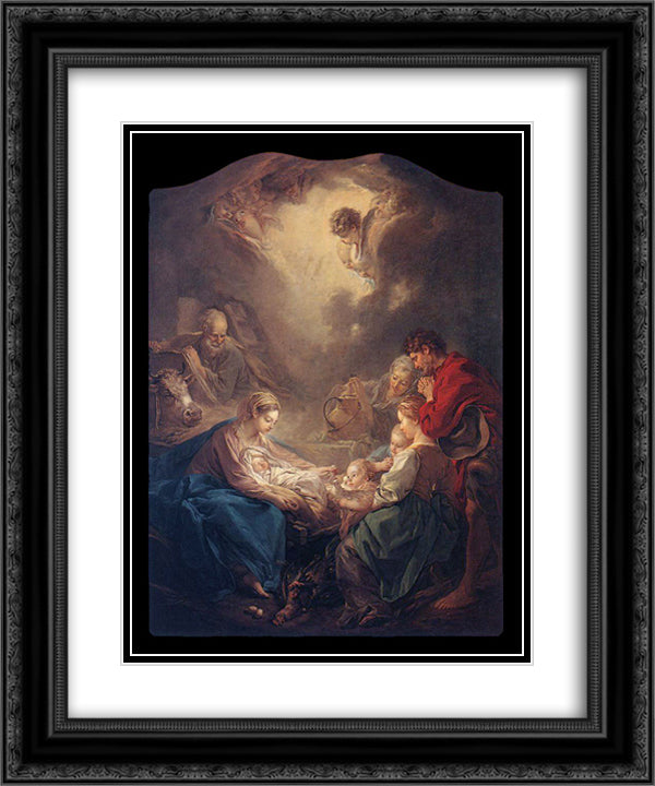 The Light of the World 20x24 Black Ornate Wood Framed Art Print Poster with Double Matting by Boucher, Francois