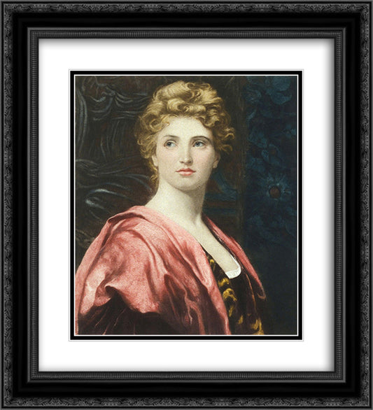 Beatrice 20x22 Black Ornate Wood Framed Art Print Poster with Double Matting by Dicksee, Frank