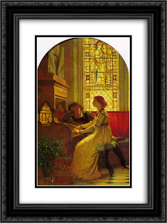 Harmony 18x24 Black Ornate Wood Framed Art Print Poster with Double Matting by Dicksee, Frank