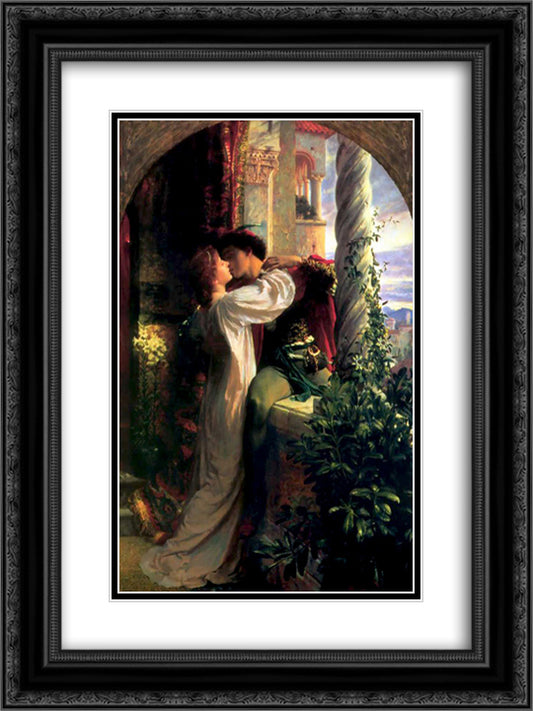 Romeo and Juliet 18x24 Black Ornate Wood Framed Art Print Poster with Double Matting by Dicksee, Frank