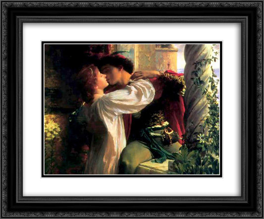 Romeo and Juliet (detail) 24x20 Black Ornate Wood Framed Art Print Poster with Double Matting by Dicksee, Frank