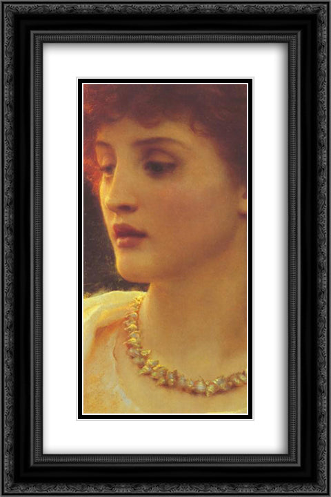 Sylvia (detail) 16x24 Black Ornate Wood Framed Art Print Poster with Double Matting by Dicksee, Frank