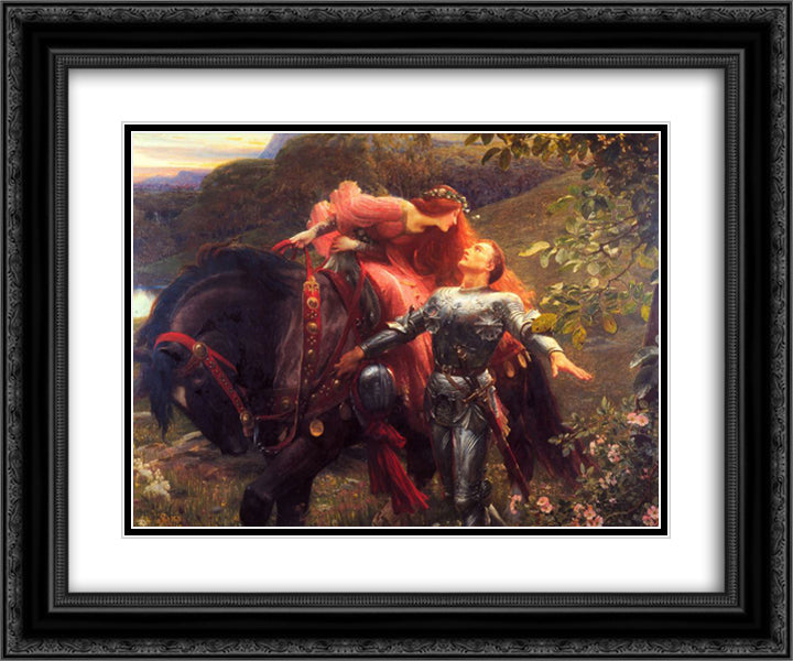 The Beautiful Lady Without Pity (La Belle Dame Sans Merci) 24x20 Black Ornate Wood Framed Art Print Poster with Double Matting by Dicksee, Frank