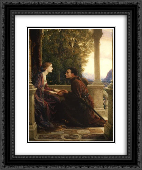 The End of the Quest 20x24 Black Ornate Wood Framed Art Print Poster with Double Matting by Dicksee, Frank