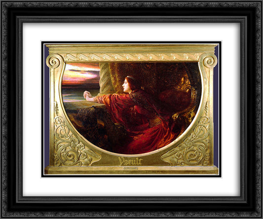 Yseult 24x20 Black Ornate Wood Framed Art Print Poster with Double Matting by Dicksee, Frank