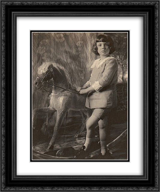 H.R.H. Prince Leopold and His Hobbyhorse 20x24 Black Ornate Wood Framed Art Print Poster with Double Matting by Eugene, Frank