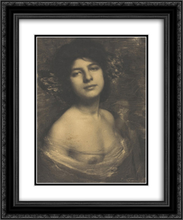 Hortensia 20x24 Black Ornate Wood Framed Art Print Poster with Double Matting by Eugene, Frank