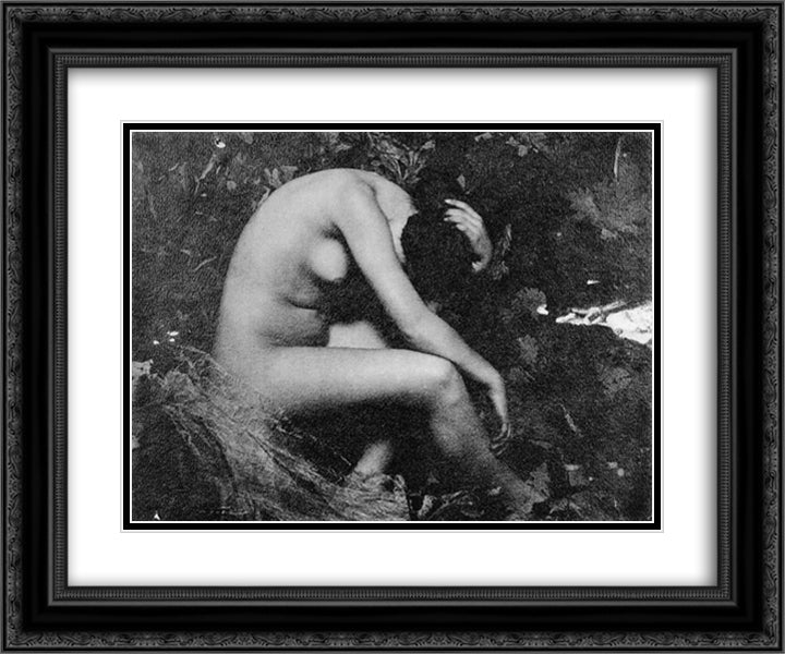 La Cigale 24x20 Black Ornate Wood Framed Art Print Poster with Double Matting by Eugene, Frank