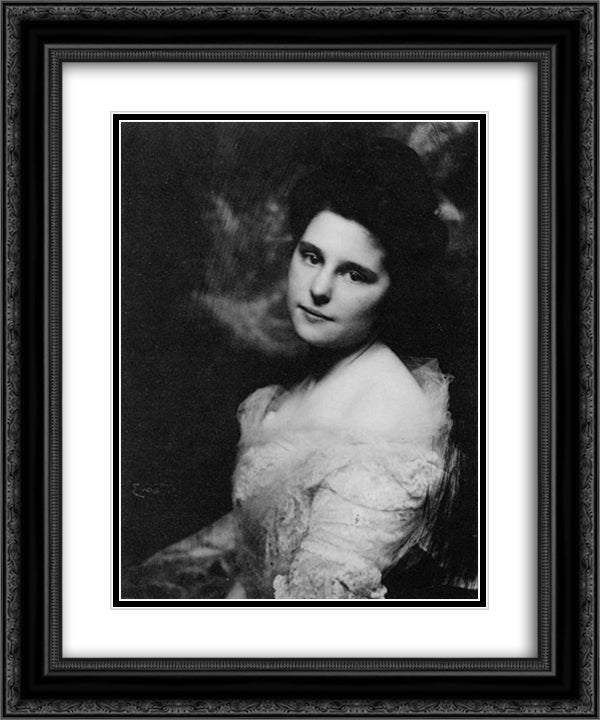 Portrait of a Woman 20x24 Black Ornate Wood Framed Art Print Poster with Double Matting by Eugene, Frank