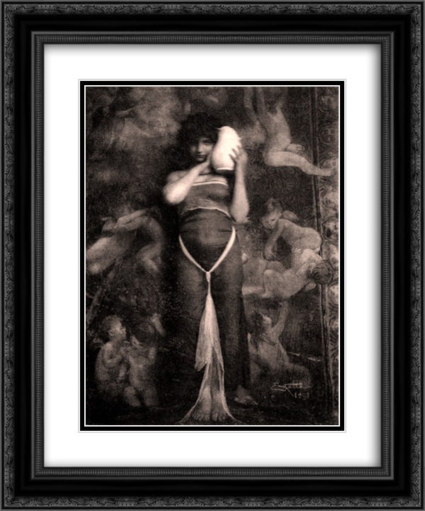 Rebecca 20x24 Black Ornate Wood Framed Art Print Poster with Double Matting by Eugene, Frank