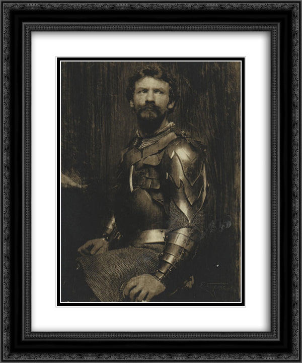 Self Portrait in Armor 20x24 Black Ornate Wood Framed Art Print Poster with Double Matting by Eugene, Frank