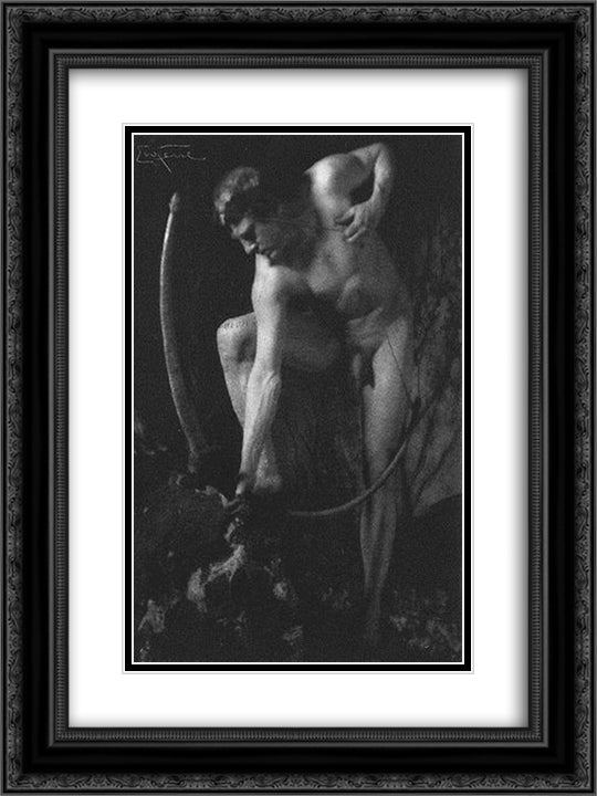 The Archer 18x24 Black Ornate Wood Framed Art Print Poster with Double Matting by Eugene, Frank