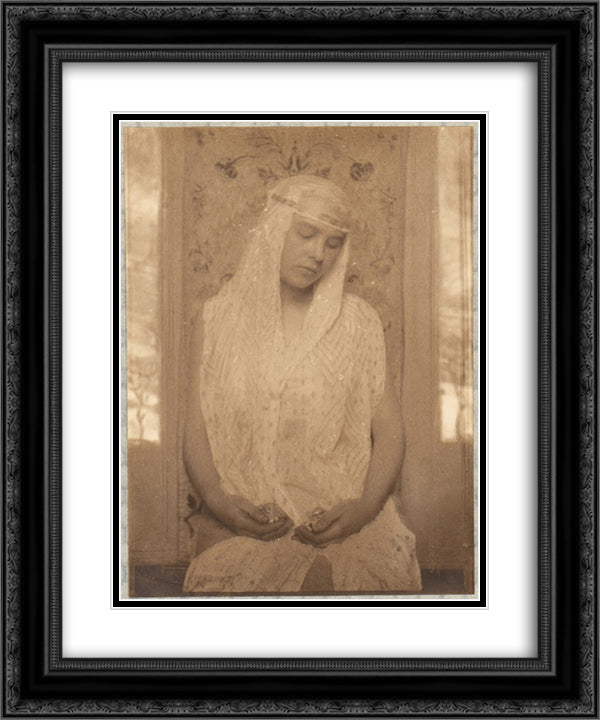 The Oriental Bride 20x24 Black Ornate Wood Framed Art Print Poster with Double Matting by Eugene, Frank