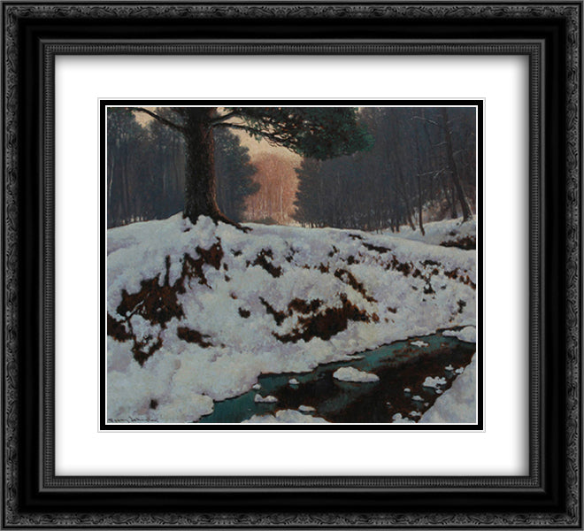 The Shadowed Valley 22x20 Black Ornate Wood Framed Art Print Poster with Double Matting by Johnston, Frank