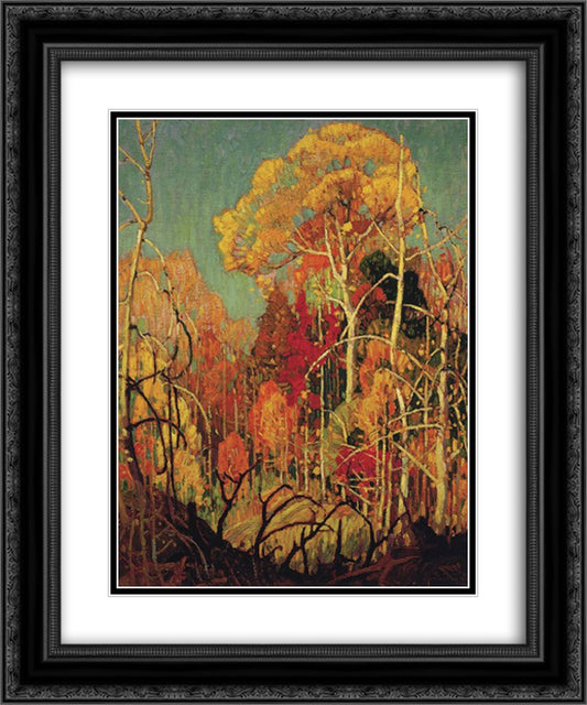 Autumn in Orillia 20x24 Black Ornate Wood Framed Art Print Poster with Double Matting by Carmichael, Franklin