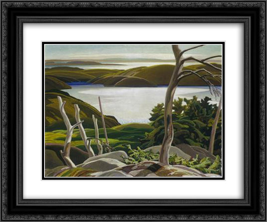 Frood Lake 24x20 Black Ornate Wood Framed Art Print Poster with Double Matting by Carmichael, Franklin