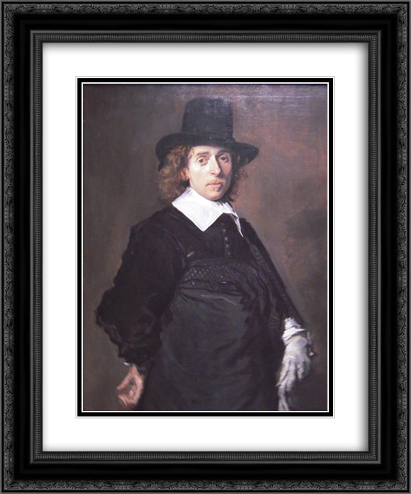 Adriaen van Ostade 20x24 Black Ornate Wood Framed Art Print Poster with Double Matting by Hals, Frans