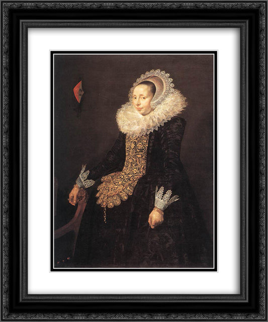 Catarina Both van der Eem 20x24 Black Ornate Wood Framed Art Print Poster with Double Matting by Hals, Frans