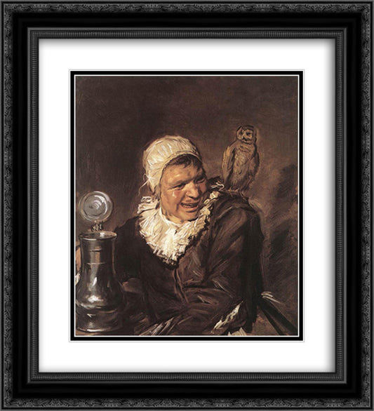 Malle Babbe 20x22 Black Ornate Wood Framed Art Print Poster with Double Matting by Hals, Frans