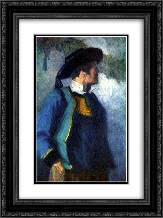 Self-portrait 18x24 Black Ornate Wood Framed Art Print Poster with Double Matting by Marc, Franz