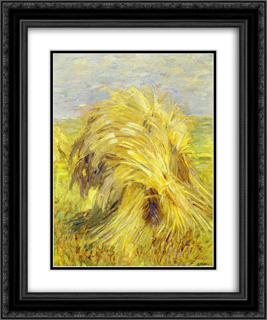 Sheaf of Grain 20x24 Black Ornate Wood Framed Art Print Poster with Double Matting by Marc, Franz