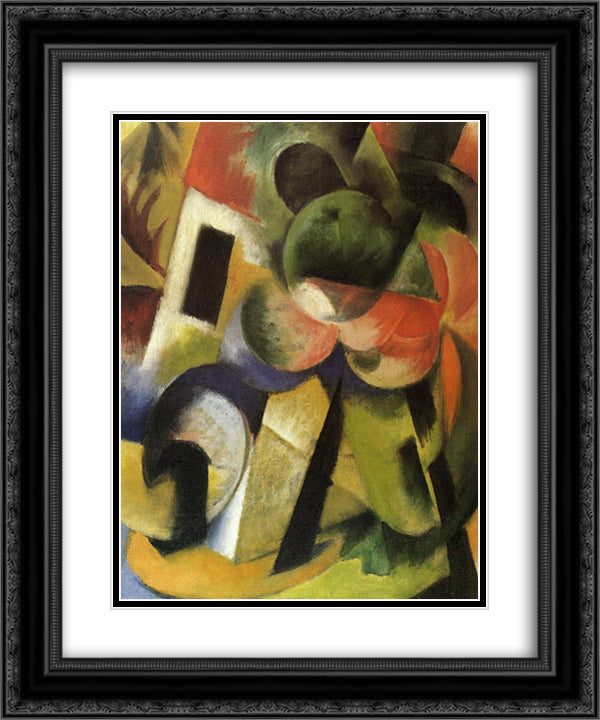 Small Composition II 20x24 Black Ornate Wood Framed Art Print Poster with Double Matting by Marc, Franz