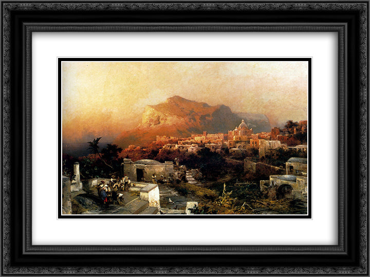 Capri 24x18 Black Ornate Wood Framed Art Print Poster with Double Matting by Unterberger, Franz Richard