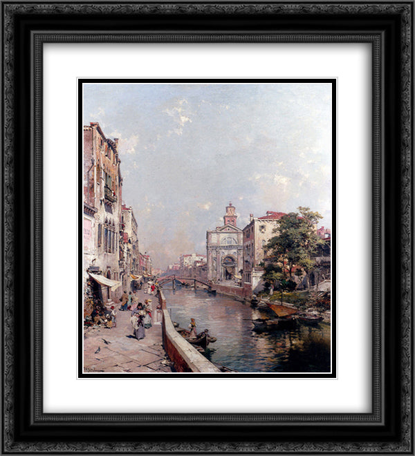 Rio St. Geronimo, Venice 20x22 Black Ornate Wood Framed Art Print Poster with Double Matting by Unterberger, Franz Richard