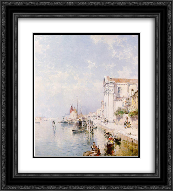 View of the Zatteri Venice 20x22 Black Ornate Wood Framed Art Print Poster with Double Matting by Unterberger, Franz Richard