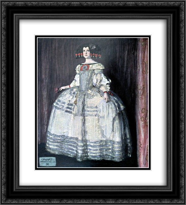 Mary 20x22 Black Ornate Wood Framed Art Print Poster with Double Matting by Stuck, Franz