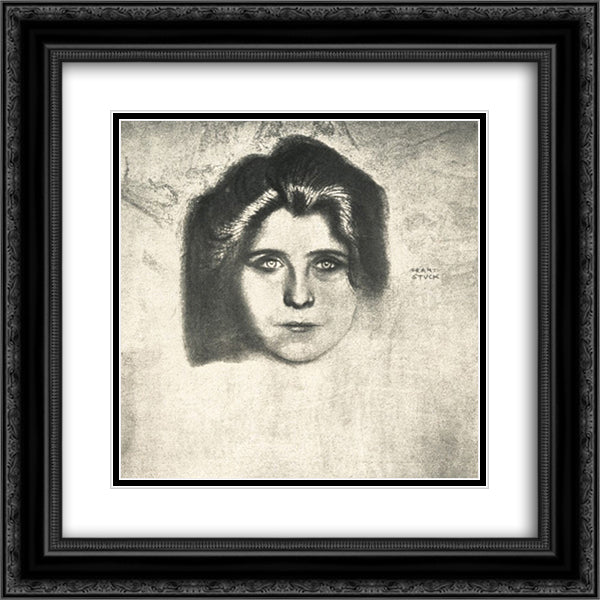 Portrait of writer Juliane Dery 20x20 Black Ornate Wood Framed Art Print Poster with Double Matting by Stuck, Franz