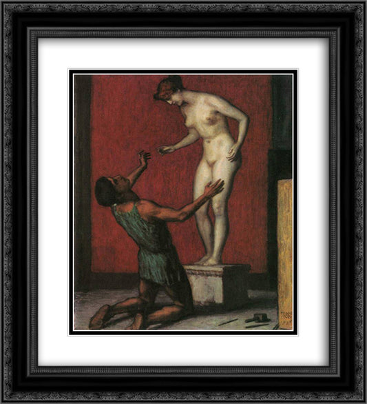 Pygmalion 20x22 Black Ornate Wood Framed Art Print Poster with Double Matting by Stuck, Franz