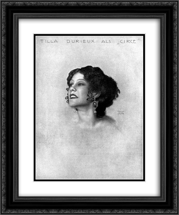 Tilla Durieux as Circe 20x24 Black Ornate Wood Framed Art Print Poster with Double Matting by Stuck, Franz