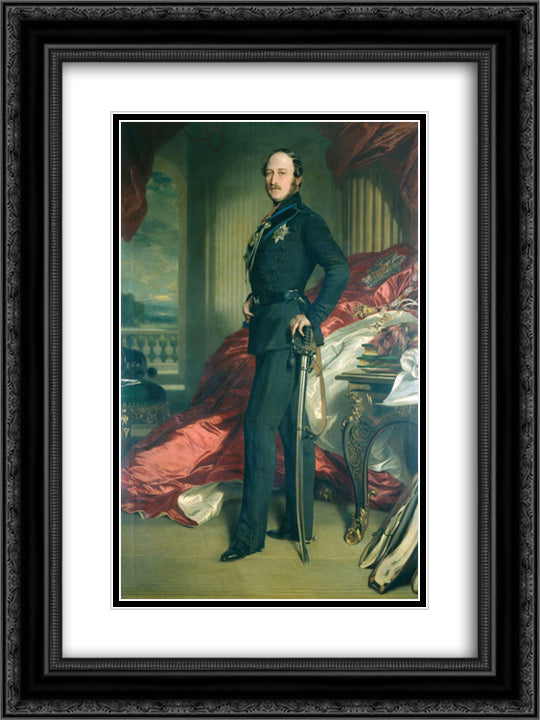 Albert, Prince Consort 18x24 Black Ornate Wood Framed Art Print Poster with Double Matting by Winterhalter, Franz Xaver