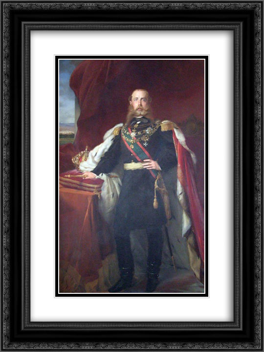 Emperor Don Maximiliano I of Mexico 18x24 Black Ornate Wood Framed Art Print Poster with Double Matting by Winterhalter, Franz Xaver