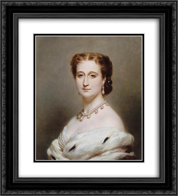 Eugenie, Empress Consort of the French 20x22 Black Ornate Wood Framed Art Print Poster with Double Matting by Winterhalter, Franz Xaver