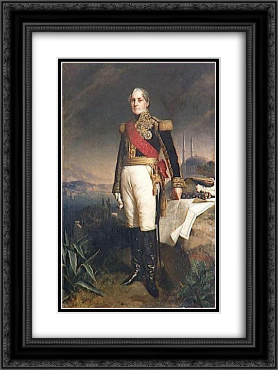 Francois-Horace 18x24 Black Ornate Wood Framed Art Print Poster with Double Matting by Winterhalter, Franz Xaver