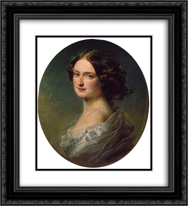 Lady Clementina Augusta Wellington Child Villiers 20x22 Black Ornate Wood Framed Art Print Poster with Double Matting by Winterhalter, Franz Xaver