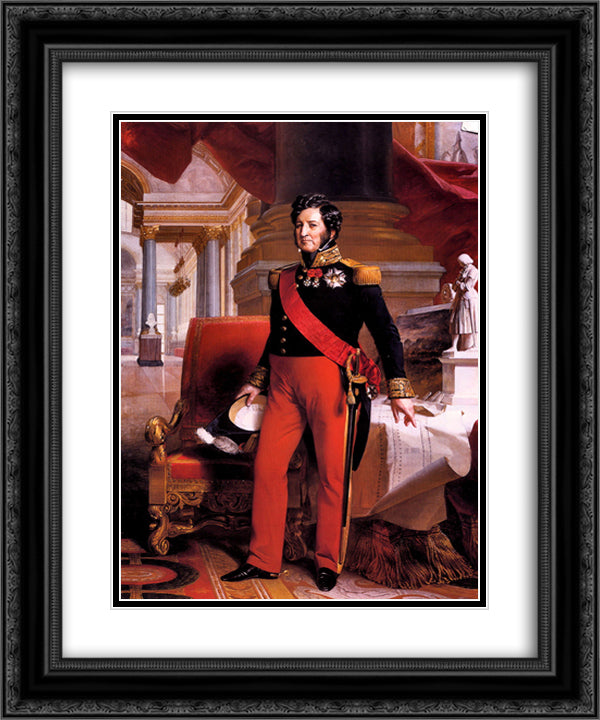 Louis Philippe 20x24 Black Ornate Wood Framed Art Print Poster with Double Matting by Winterhalter, Franz Xaver
