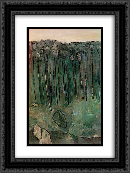 Sapling Forest 18x24 Black Ornate Wood Framed Art Print Poster with Double Matting by Williams, Fred