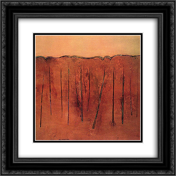 Saplings Mittagong II 20x20 Black Ornate Wood Framed Art Print Poster with Double Matting by Williams, Fred