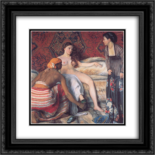 Toilet 20x20 Black Ornate Wood Framed Art Print Poster with Double Matting by Bazille, Frederic