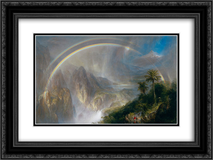 Rainy Season in the Tropics 24x18 Black Ornate Wood Framed Art Print Poster with Double Matting by Church, Frederic Edwin