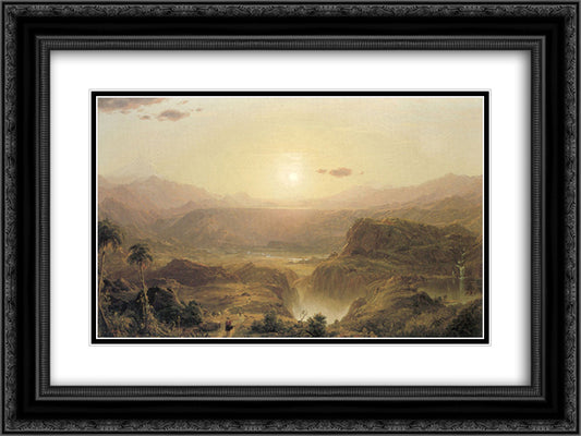 The Andes of Ecuador 24x18 Black Ornate Wood Framed Art Print Poster with Double Matting by Church, Frederic Edwin